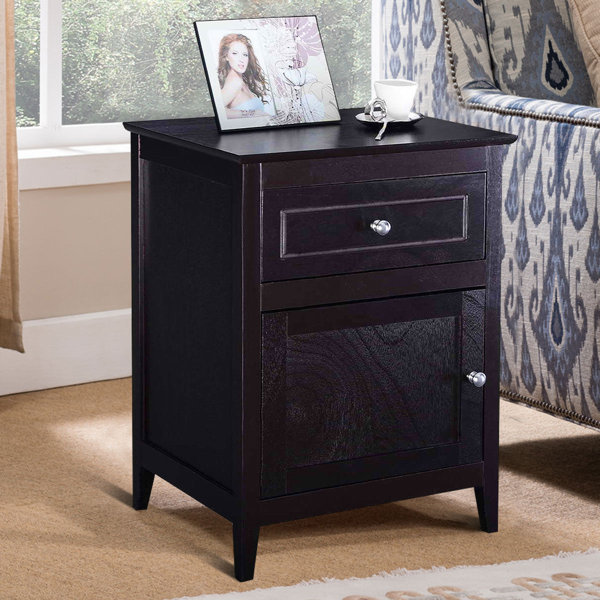 Costway Solid + Manufactured Wood Nightstand Wayfair